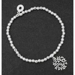 Image of Back To Nature Silver Plated Ornate Leaves Bracelet