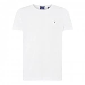 Image of Gant Crew Logo T Shirt - White 110