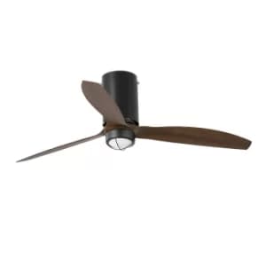 Image of Mini-Tube LED Matt Black, Wood Ceiling DC Motor, 3000K