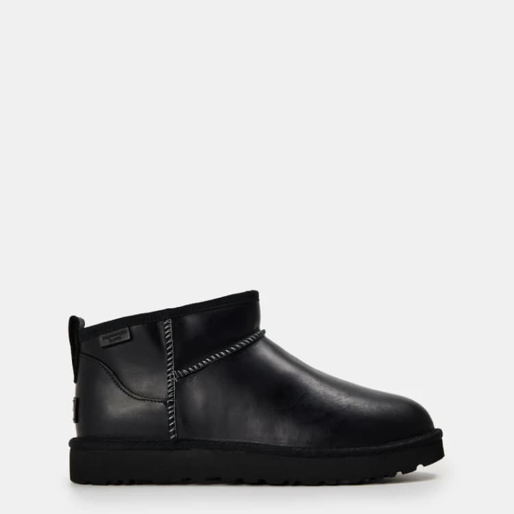 Image of UGG Womens Classic Ultra Mini Leather Boots - UK 5 Black Boots female 1163490-BLK 5