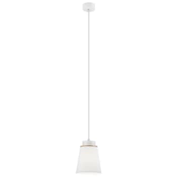 Image of Lamkur Lighting - Agustino Dome Pendant Ceiling Lights, Fabric Shade, White , 1x E27