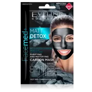 Image of Eveline Facemed+ Matt Carbon Mask Oily & Combination Skin 2 x 5 ml