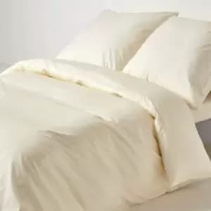 Image of Cream Continental Egyptian Cotton Duvet Cover Set 200 Thread Count, 240 x 220cm - Cream - Cream - Homescapes