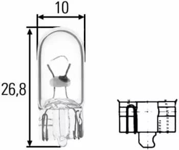 Image of Bulb W3W 24V 8GP003594-241 by Hella - 10 Units