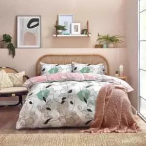 Image of Furn. Caliko King Duvet Cover Set Cotton Polyester Blush