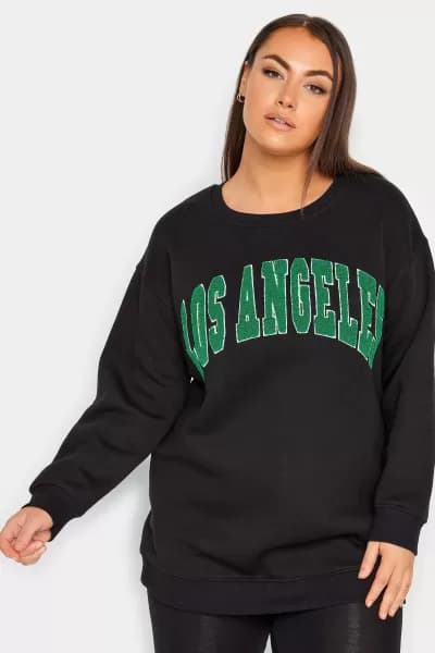 Image of 'Los Angeles' Embroidered Slogan Sweatshirt