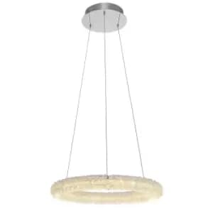 Image of Ceiling Pendant Light Clear Crystal & Chrome Plate 24W LED Bulb Included