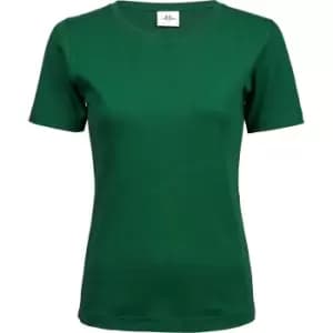 Image of Tee Jays Womens/Ladies Interlock Short Sleeve T-Shirt (XL) (Forest Green)