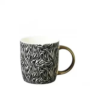 Image of Animal Luxe Barrel Mug with Zebra Print Black