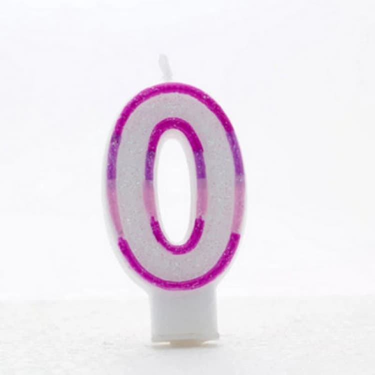 Image of Apac Pink Birthday/anniversary Number Candles (Pack Of 6) White/pink (0)