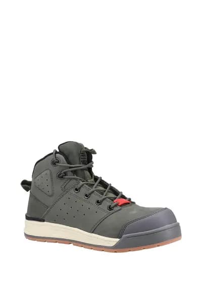 Image of Hard Yakka Mens 3056 Lace Zip Up Leather Safety Boots UK Size 8 (EU 42) OLIVE HDY002-OLIVE-8