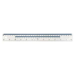 Image of 5 Star Office Ruler Plastic Shatter resistant 10ths 16thsinch And Millimetres 300mm Light Blue Tint