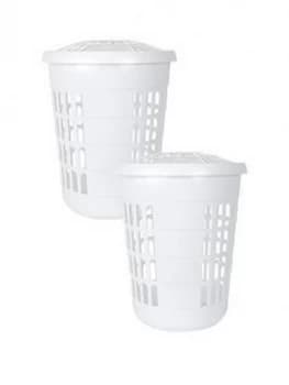 Image of Wham Deluxe Round Laundry Hampers - Set Of 2