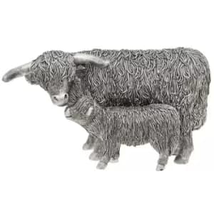 Image of Silver Highland Coo & Calf Large