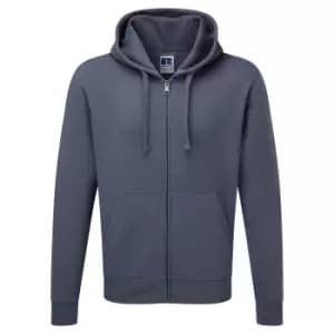 Image of Russell Mens Authentic Full Zip Hooded Sweatshirt / Hoodie (XS) (Convoy Grey)