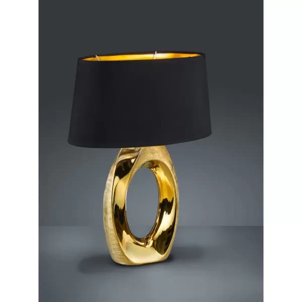 Image of Taba Modern Table Lamp with Oval Shade Gold