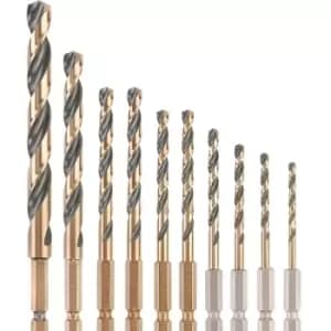Image of DEWALT Black & Gold Hex Drill Bit Set - 10 Piece - N/A