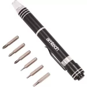 Image of Am-tech - Amtech L0495 6-in-1 LED precision screwdriver set