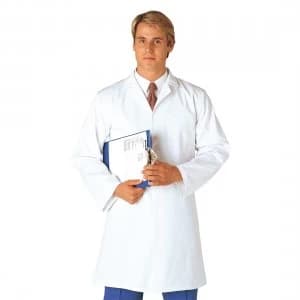 Image of Portwest Mens Single Pocket Food Coat White 2XL