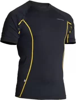 Image of Lindstrands Dry Functional Shirt, black-yellow, Size 2XL, black-yellow, Size 2XL