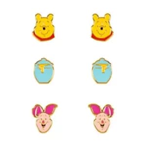 Image of Disney Winnie The Pooh Yellow, Pink & Blue Trio Earring Set SF00469YL