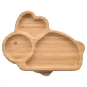 Image of Downtown Bambino Bamboo and Silicone Bunny Base Plate, Wood