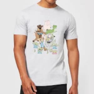 Image of Toy Story Group Shot Mens T-Shirt - Grey - 3XL