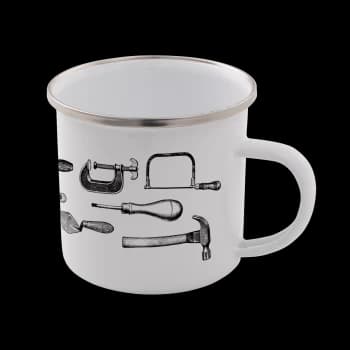Image of Tools Enamel Mug - White