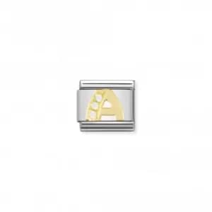 Image of Composable Classic Letters Gold Cubic Zirconia A Link 030301/01