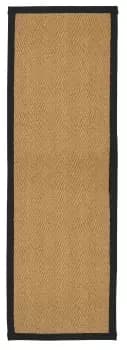 Image of Herringbone Weave Brown, Black Rug 180Cmx60Cm