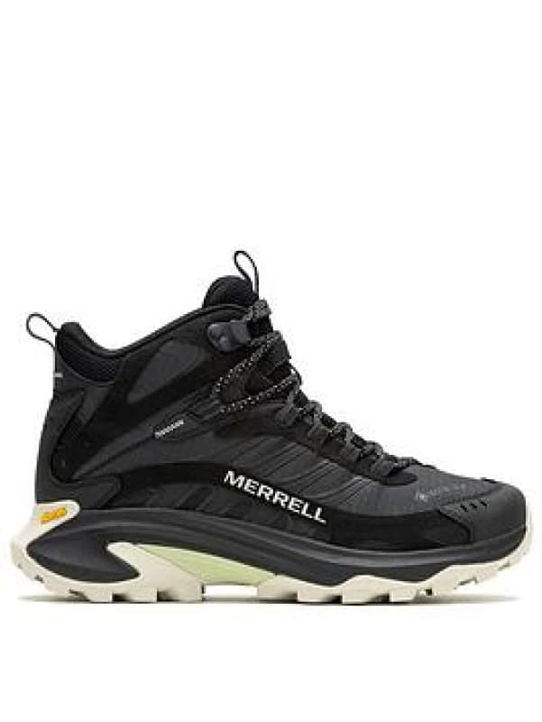 Image of Merrell Moab Speed 2 Mid GORE TEX Black Waterproof Walking Boots Womens GTX Hiking Boots - UK 6 Black female ES3755BLK6