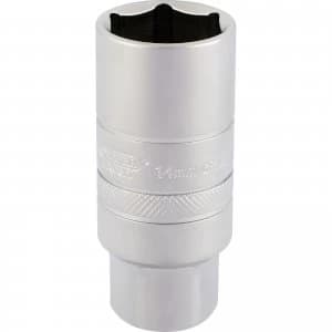 Image of Draper 3/8" Drive Satin Chrome Hexagon Spark Plug Socket 3/8" 14mm