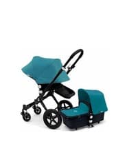 Image of Rare BNIB Bugaboo Cameleon 3 Black Frame Petrol Blue Fabric Pushchair Pram Set