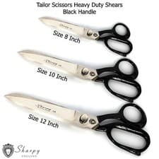 Image of NEW PRO SCISSORS 8,10,12" INCH HEAVY DUTY UPHOLSTERY SHEAR TAILOR SCISSORS UK
