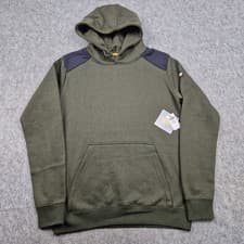 Image of CAT Hoodie Mens Medium Green Essentials Jumper Workwear Pullover Sweatshirt