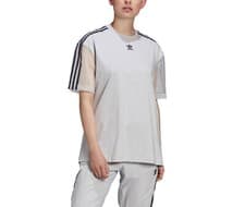 Image of adidas Originals Women's 3-Stripes Mesh Sleeve Logo Oversized T-Shirt RRP £33