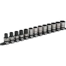 Image of Sealey 13 Piece Black Series 1/2" Drive Lock On Hexagon Socket Set