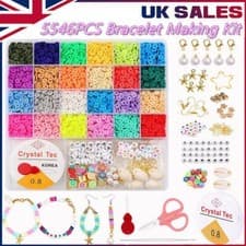 Image of Bracelet Craft Make Own Beads Jewellery Making Set Box Kit For Kids DIY Gifts UK