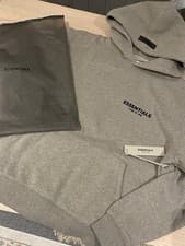Image of Fear of God Essentials Hoodie Dark Oatmeal, Size Small