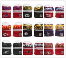 Image of New NFL Sport Knit Bobble Hat All Teams Beanie Hat Fleece Lined Hats
