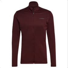 Image of Adidas Mens Terrex Multi Primegreen Full-Zip Fleece Jacket Burgandy UKLarge BNWT