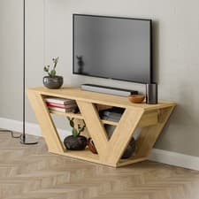 Image of Pipralla TV Stand 110cm – V-Shaped Legs, 2 Open Compartments, 8 Colours