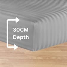 Image of 30cm Deep Fitted Sheet Egyptian P Cotton 200TC Single Double King UK Bed Size