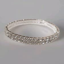 Image of Swarovski Crystal White Gold Plated Stretch Bracelet Small