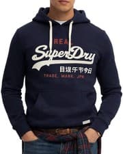 Image of Superdry Vintage Logo Classic Hoodie Eclipse Navy