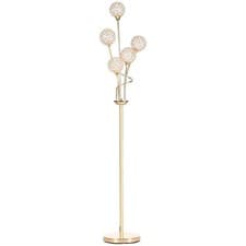 Image of K9 Crystal Floor Lamp for Living Room, 5 Light Upright Standing Lamp, Gold