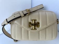 Image of New Tory Burch Kira Mini Camera Bag Brie Crossbody Leather