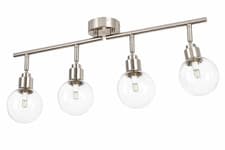 Image of 4 Light Chrome Ceiling Spotlight Bar Adjustable Glass Shades Modern G9 LED Kitch