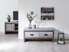 Image of Boston Grey 2 Drawer Coffee Table- SALE-LOCAL DELIVERY ONLY