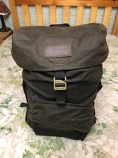 Image of BARBOUR ESSENTIAL WAX COTTON BACKPACK olive green travel commute rucksack BNWT